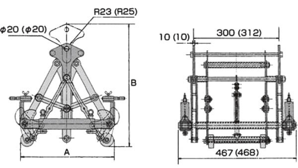 EUIV型鷹牌混凝土制品夾具尺寸圖