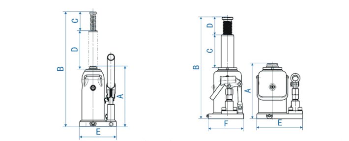 LHQYL立式液壓千斤頂尺寸圖